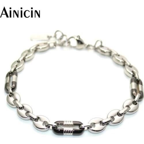 1pcs 316L Stainless Steel Fashion Men and Women Gift Jewelry 8.5'' Adjustable Length Jewelry