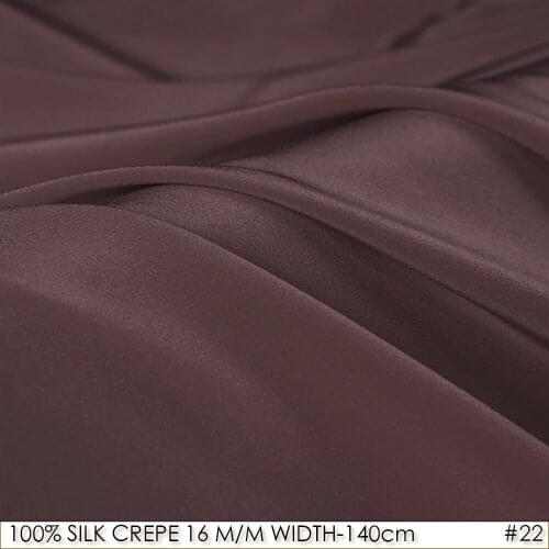 100% SILK CREPE DE CHINE 140cm width 16momme Natural Silk Dress Fabric All for sewing Dark RosyBrown NO 22