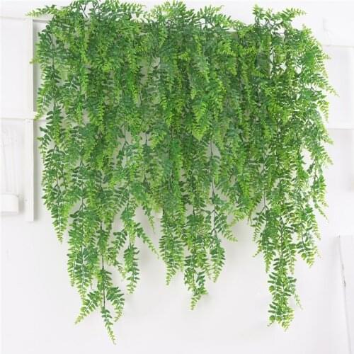 120cm Artificial Fake Hanging Plants Faux Foliage Greenery Plant for Garden Hanging Pot Basket Decor Persian Fern Grass Bouquet