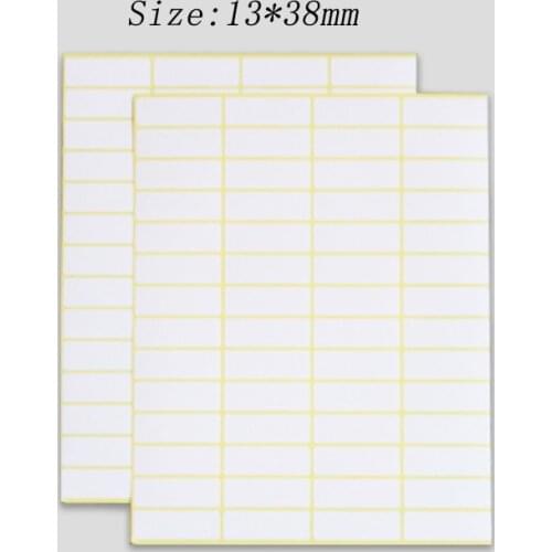 15 Sheet/Pack White Sticker Rectangle Adhesive Label Blank Price Label Writable Sticker School Stationery Stickers 13x38mm