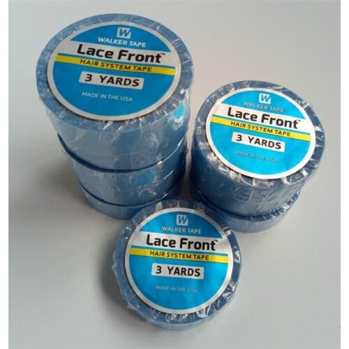 2 rolls 3 Yards Blue Lace Front Support Tape for Wig Toupee Tape Waterproof Double Side Adhesive Tape for tape hair extension