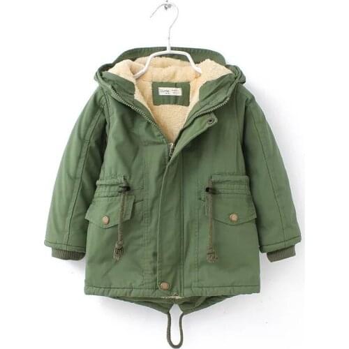 3 4-10 Year Outdoor Jacket Children Winter Boys Hooded Warm Windbreaker Casual Baby Boy Girls Plus Velvet Thick Coats Clothing