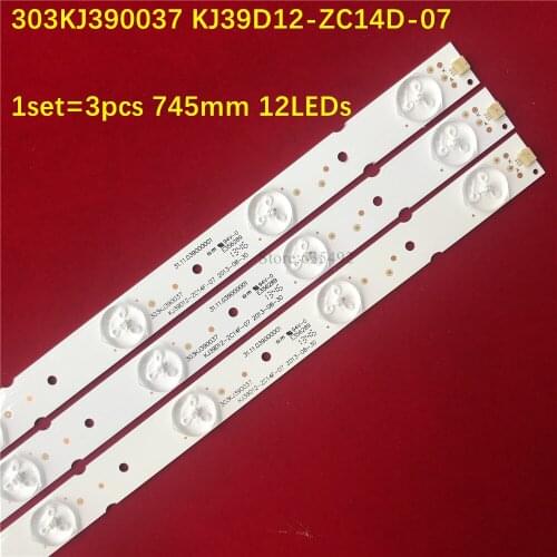 3pcs/kit LED backlight strip 12 lamp for JAM E SON 39" TV KJ39D12-ZC14F-07 02 KM0390L0AF46L JS-39100-ED TL401B T390HVN01.0
