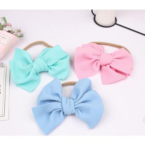 30 pcs/lot, 5.5 inch Cloth Hairband Childrens Nylon Headband Knotted Bow Headdress hair fashion accessories