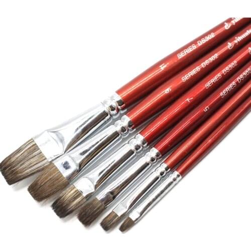Eval Professional 6pcs Squirrel Hair Brush Pen Art Set Quality Artist Gouache Acrylic Oil Paint Brush For Drawing Supplies