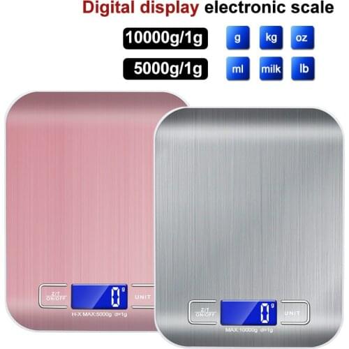 Stainless Steel Digital Kitchen Scales LCD Display 10kg/5kg Electronic Precision Food scale for Cooking Baking Measure Tools