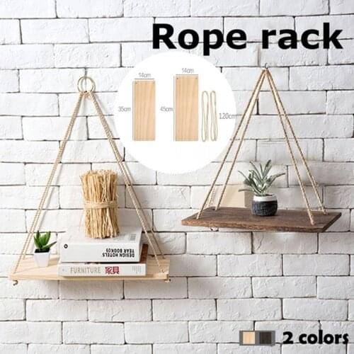 Wooden Simple Flower Stand Can Hang Vintage Floating Storage Rack Home Decoration 1pc