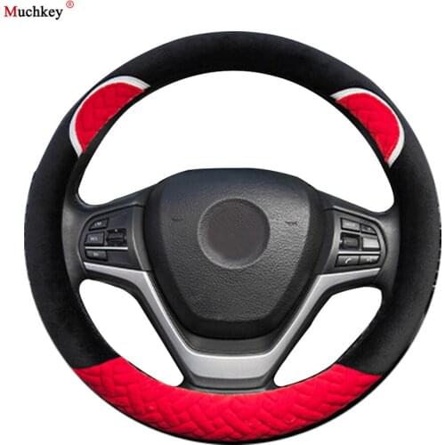 For Chevrolet All Models Car Steering Wheel Cover Plush MUCHKEY Brand Soft Cute Anti-Slip High Quality Auto Accessories Interior