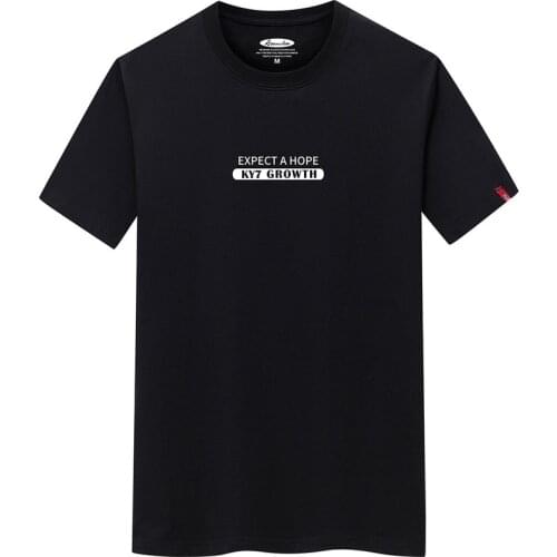 JFUNCY Summer Mens Tops 100% Cotton Short Sleeve T-shirt Letter Print Tshirt S-6XL Plus Size Man Loose T Shirt Men Casual Tees