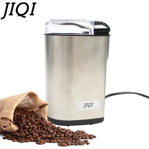 JIQI Stainless Steel Coffee Grinder stainless steel Mill Herb Nuts Coffee Bean Grinding Machine Rapid Mill Crusher Free shipping