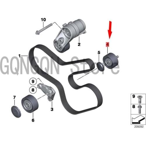 CAR engine transition wheel bm wE71 X6 35IX N55 F18 535LI F25 X3 35IX starter generator belt tensioner fixing bracket