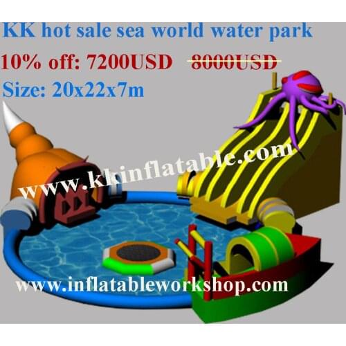KK Commercial mobile Octopus inflatable water park/sea world theme inflatable kids pool