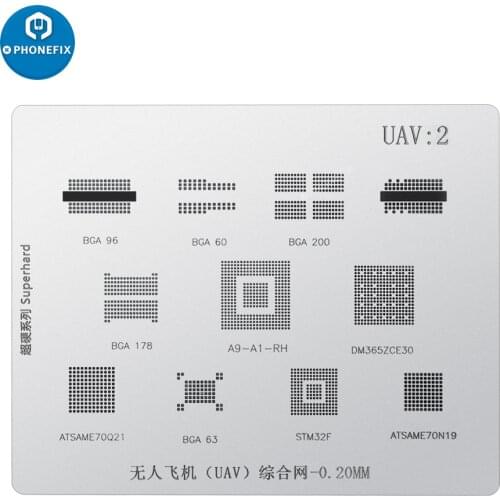 Comprehensive Drones BGA Reballing Stencil Kit Professional RC Tools Kits for Universal UAV Drones CPU Motherboard Repair Tool
