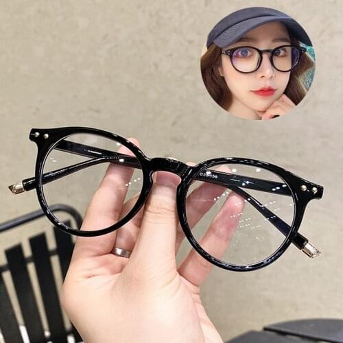 Round Eyeglasses For Women Men Computer Anti Blue Light Glasses Frames Transparent Optical Fake Eyeglass Myopia Frame