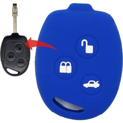 MICOCHE Washable 3 Buttons Silicone Car Key Case Cover For Ford KA Focus Transit Fusion Fiesta Auto Key Skin Protector