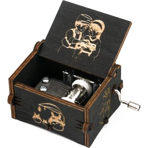 Castle in The Sky Music Box Hand Crank Carved Wooden Musical Box,Musical Gift,Play Carrying You wooden music box