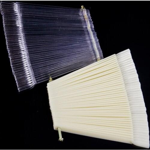 50pcs Broad Fan Shape False Nail Art Tips Palette Polish Color Broad Display Practice Card Nail Art Tips Salon Manicure Tools