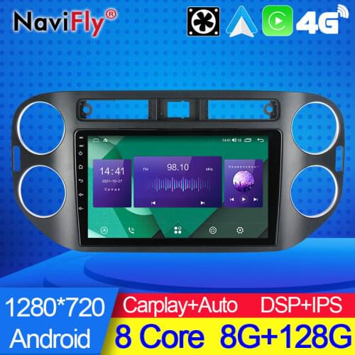 NaviFly 7862C 6G 128G 1280*720 Android 10 Car Multimedia Player For Volkswagen Tiguan 1 NF 2007 - 2016 Auto Radio Stereo No DVD