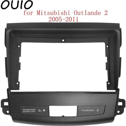 OUIO 9 inch car dashboard Double Din DVD frame decoration kit dashboard panel suitable for Mitsubishi Outlande 2 2005-2011 frame