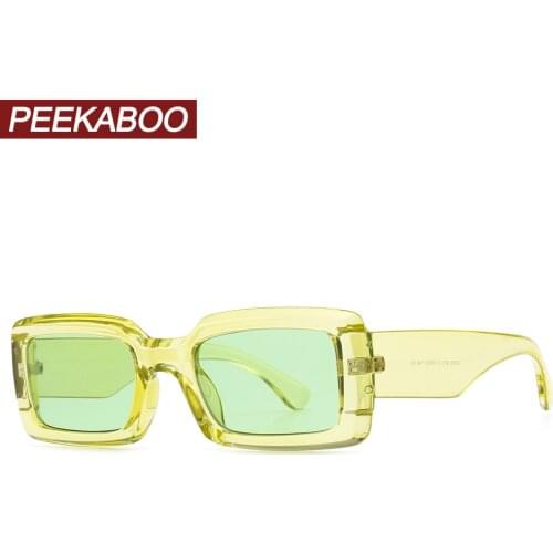 Peekaboo green black square sunglasses for women candy color uv400 retro sun glasses for men colors 2021 dropshipping