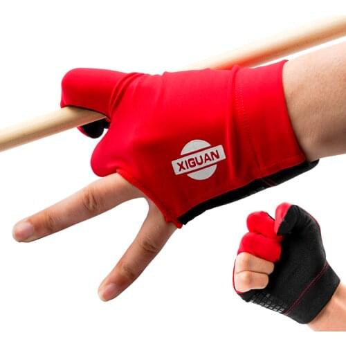 XIGUAN Billiard Pool Cue Three Fingers Gloves Non-slip One Pieces Red/Yellow/Black/Blue Exquisite Fabric Billiard Accessories