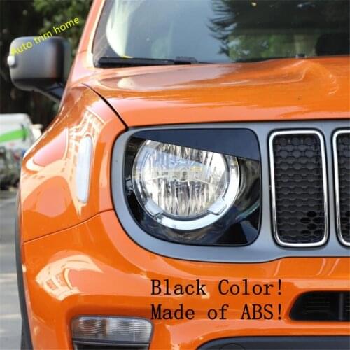 Lapetus Front Head Lights Headlight Angry Bird Style Frame Cover Trim 2 Pcs Fit For Jeep Renegade 2019 2020 ABS Auto Accessories