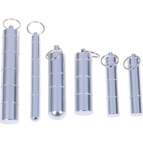 Detachable 3/4/5 Grids Medicine Storage Case Bottle Cache Drug Holder Container With Keychain Waterproof Aluminum Pill Box