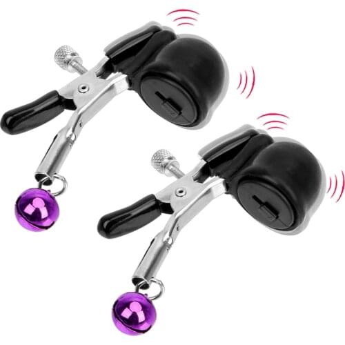 Breast Stimulator Vibrating Clip with Bell Flirting Sex Toys for Women Couple Vibrator Nipple Clamps Breast Stimulator