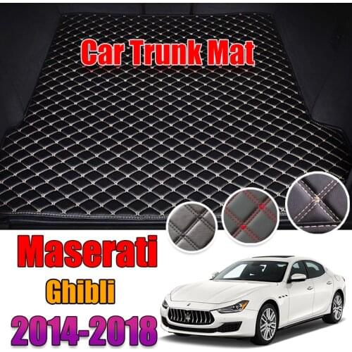 The Trunk Cargo Leather Liner Car Boot Liner Cargo Compartment Floor Carpet Mud Kick For Maserati Ghibli 2014-2018 Saloon 4-Door