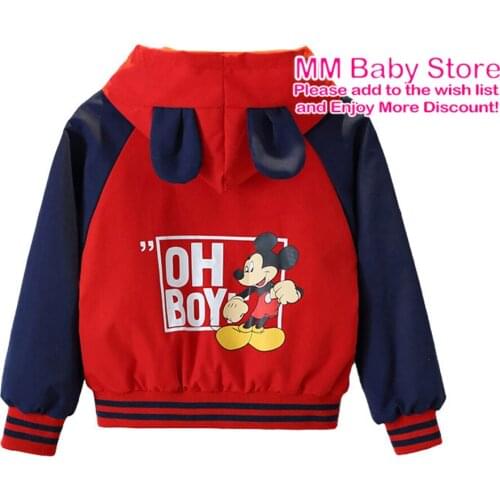 2021 Spring Autumn Childrens Windbreaker Baby Jacket For Boys Embroidery Mickey Kids Jacket Clothing For Boys 1-10Years