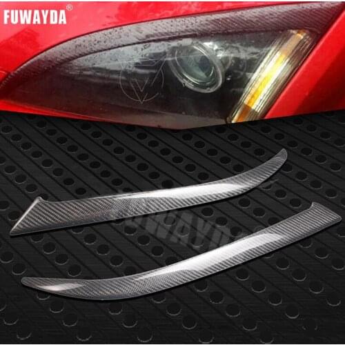 FUWAYDA Rear Carbon Fiber Headlights Eyebrows Eyelids for FORD Focus 2005-2008 Car Styling Front Headlamp Eyebrows Trim Cover