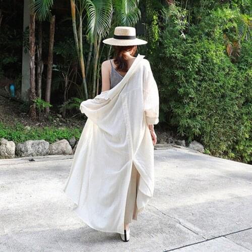 Johnature Korean Autumn Casual Womens Tops And Blouses 2021 New Loose Long Women Shirts Turn-down Collar Full Sleeve Cardigan