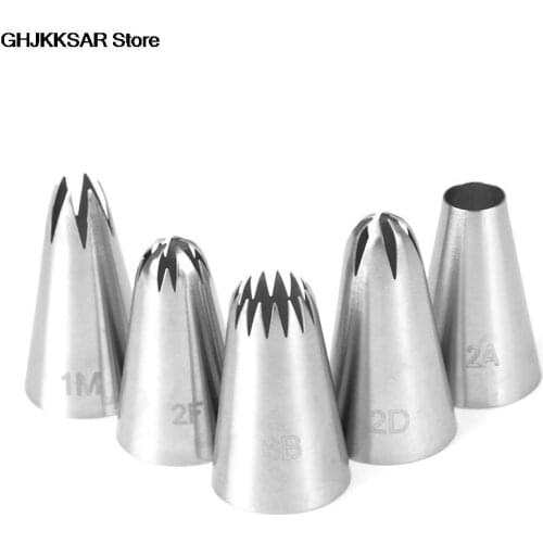1/3/5pcs Stainless Steel Piping Icing Nozzle Metal Cake Cream Decoration Tips Set Pastry ToolsCupcake Head Dessert Decorators