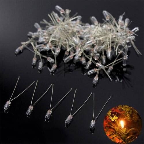 100pcs 3mm Mini Bulbs 12V Mini Grain of Wheat Bulbs Warm White MP02W Railway Modeling