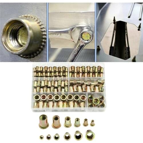 180pcs/120pcs/300pcs/150pcs Carbon Steel Rivet Nuts Rivet Insert Nutsert Cap Rivet Nut High-strength Load-bearing Threads