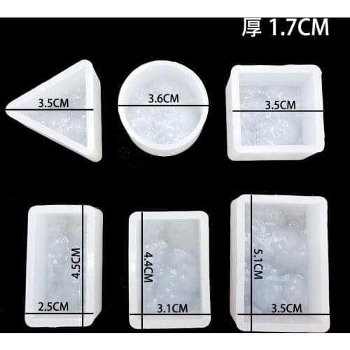 6PC Water ripple Craft DIY Transparent UV Resin epoxy Silicone Combination Molds for DIY Making Finding Accessories Jewelry