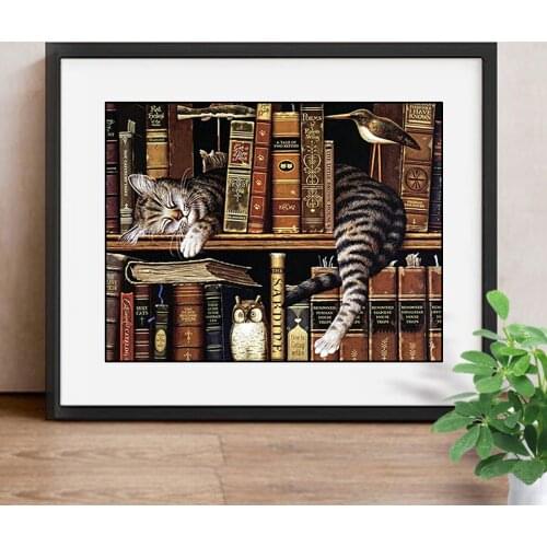 DIY Diamond Painting Animals Mosaic Cross Stitch Cat 5D Full Square/Round Drill Decoration Home Diamond Embroidery Book