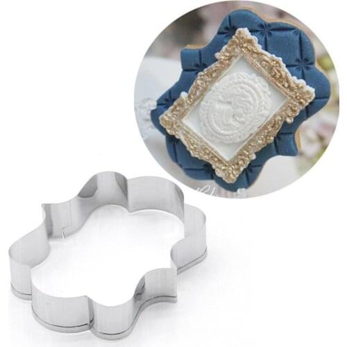 Aluminium Sugar Biscuit Mold Plaque Cutter Cookies Frame DIY Cake Oval Square Rectangle Fancy Stainless Cookie Mold