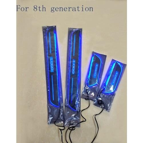 Car-styling FIT for Honda CIVIC LED Door Sill Scuff Plate Welcome Pedal threshold shining brilliant pedal for 2006-2011 CIVIC