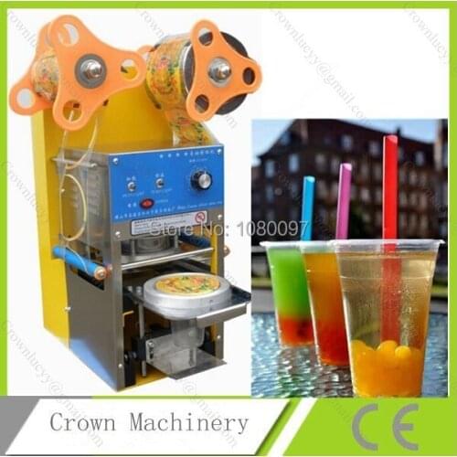 Automatic Bubble Boba Tea Coffee Plastic Cup Sealing Sealer Machine