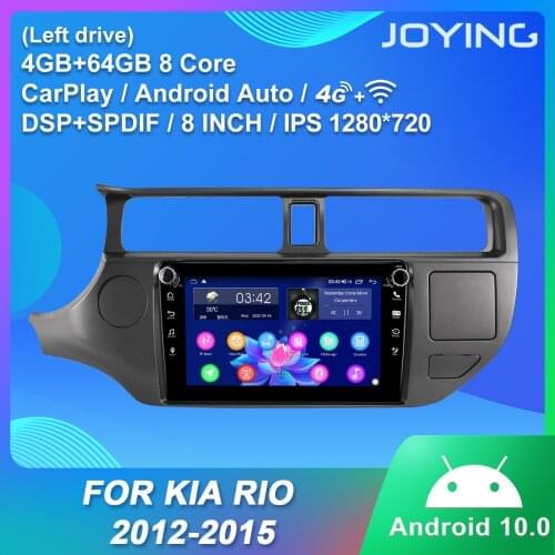 1 din 8" IPS Octa Core 1280*720 car radio stereo video player multimedia support 4G/DVR/Rear Camera/RDS for Kia Rio 2012-2015