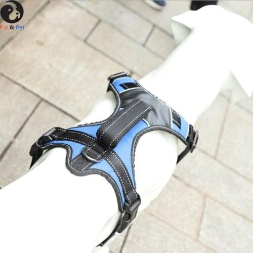 No Pull Dog Harness 3M Reflective Adjustable with 2 Metal Leash Hooks and Soft Training Handle Over The Head Design