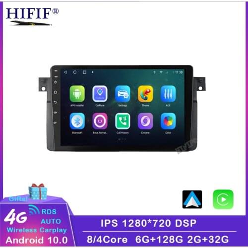 CARPLAY Android 10 Auto Car Stereo for BMW E46 M3 318/320/325/330/335 Car GPS Navigation Radio Multimedia NO DIN BT WIFI