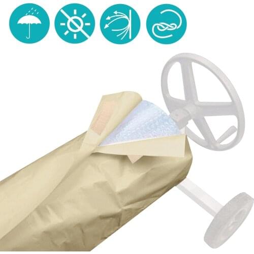 Catazer Swimming Pool Cover Outdoor Dustproof Waterproof UV Protective Pool Solar Roller Reel Cover Solar Blanket Swimming Tool