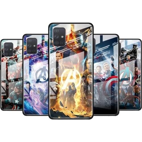 Marvel Avengers hero for Samsung Galaxy S21 Ultra A71 A51 4G 5G A91 A81 A41 A31 A21 A11 A01 Tempered Glass Phone Case