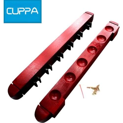 Cuppa 1 Pair Wood Billiard Cue Stick Rack Holder Two Colors Billiard 6 Holes Wood Pool For Snooker China 2016