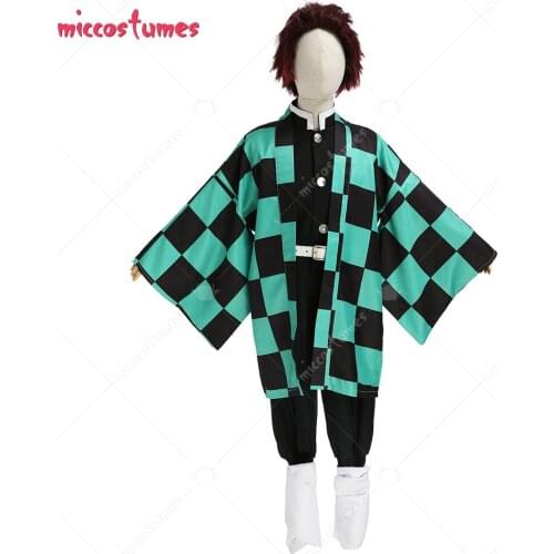 Kids Boys Kamado Tanjirou Demon Killing Corps Demon Hunter with Puttee and Belt