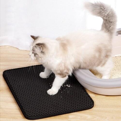 Double Layer Pet Cat Litter Mat Litter Cat Bed Pads Trapping Pets Litter Box Mat Pet Product Bed for Cats House Clean Mat D5046