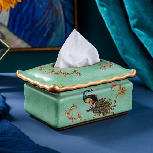 European Pastoral Drawers Home American Living Room Tissue Box Support Paper Restaurant Creative Coffee Table Receptacle