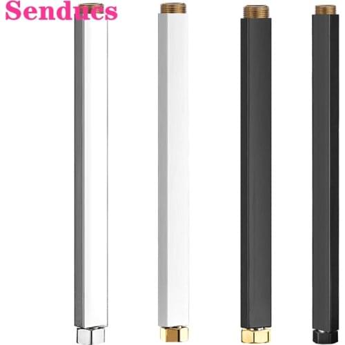 Square Shower Extension Tube Quality Stainless Steel Bathroom Shower Slide Bars G3/4 Shower Arm for Bathroom Shower System